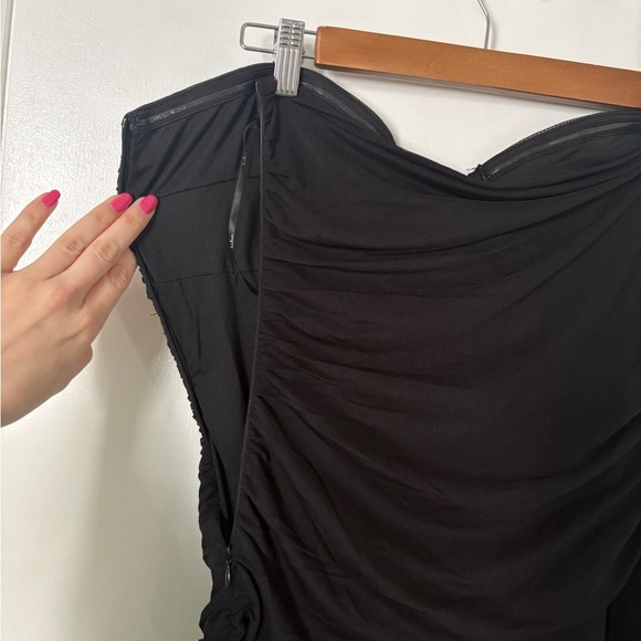 Lulus Chania Black Strapless Midi Dress Size Large NWT Wedding Guest Cocktail - Picture 10 of 11